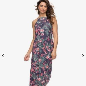 Roxy Midi floral dress with lace detail
